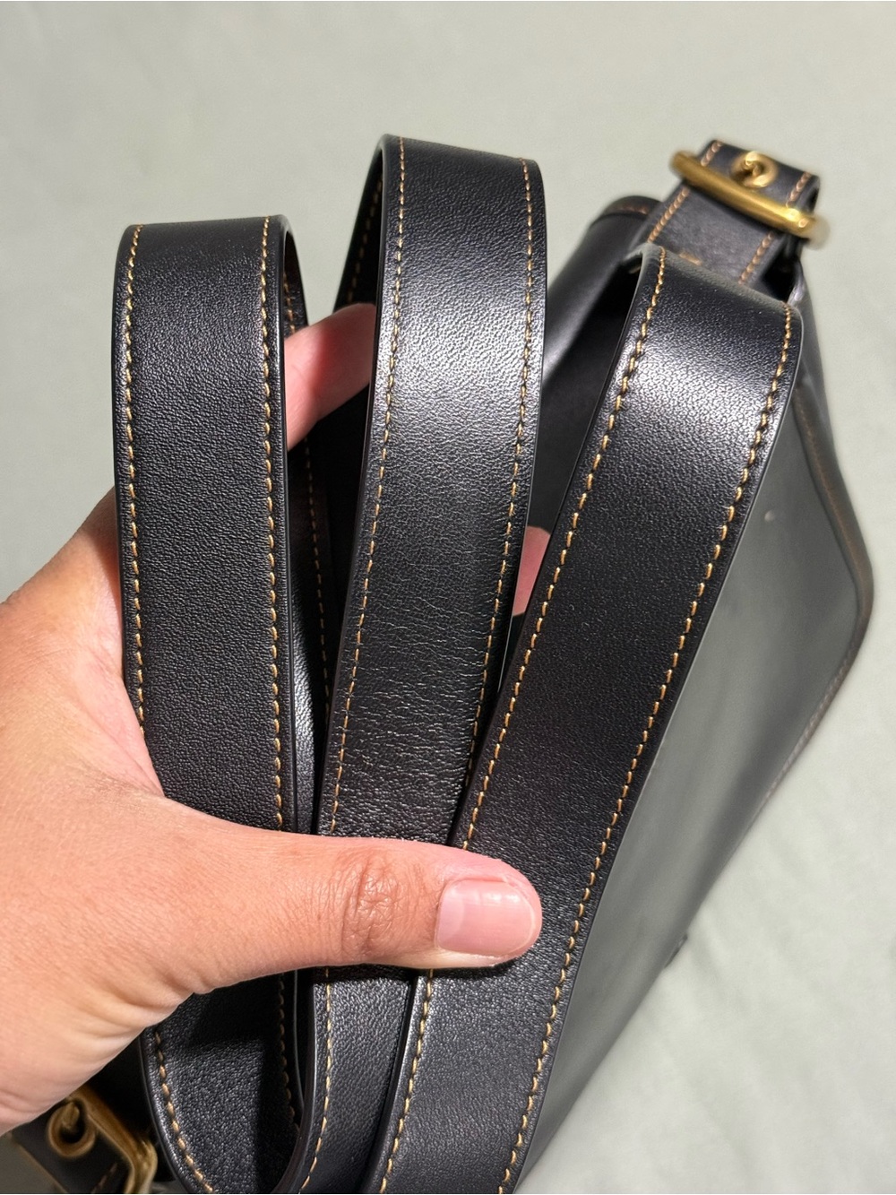Coach Dark Brown Leather Turnlock Crossbody - Picture 9 of 9